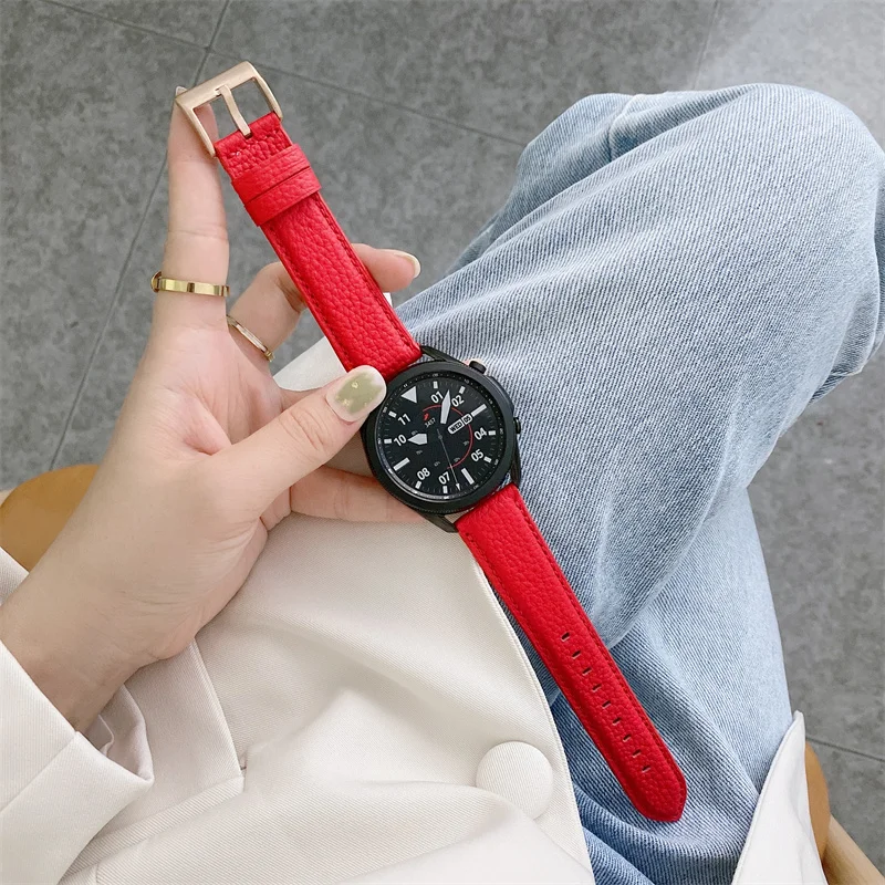 leather Strap for Samsung Galaxy watch 5 pro/5/4/Classic Active 2 bracelet for huawei GT/Amazfit-GTS-GTR-4-3-2-2e 20mm 22mm Band