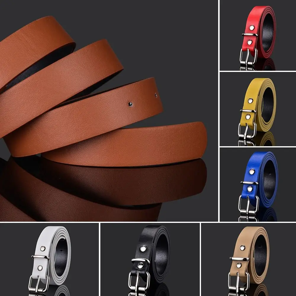 

Boys Girls Vintage Retro Thin Waist Strap Pin Buckle Waistband Children Leather Belt Trouser Dress Belts