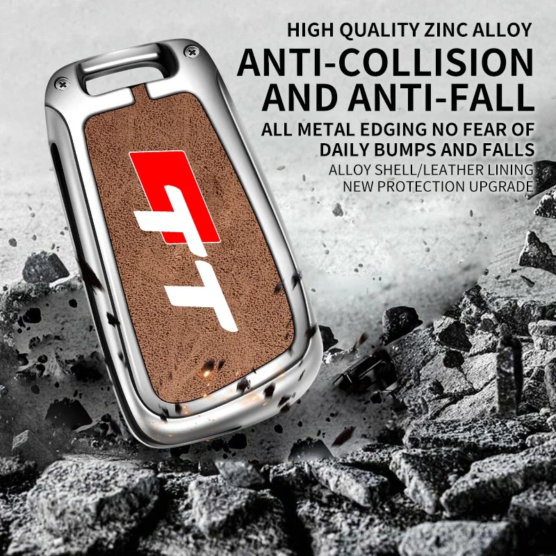 For Audi TT TTRS 8j 8n 8s mk1 mk2 mk3 S line Custom LOGO Zinc Alloy Car Key Case Remote Control Protector Keychain Accessories