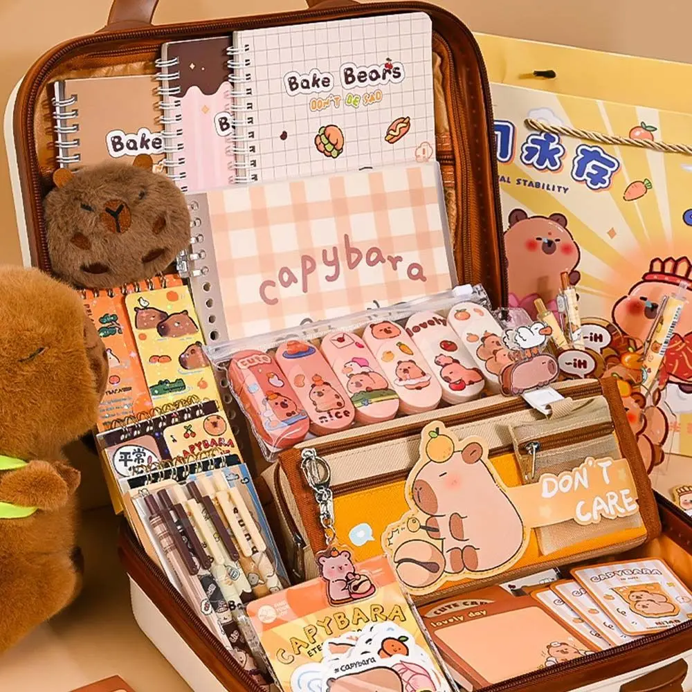 Large Capacity Gift Box Capybara Stationery Set Pencil Case Cute