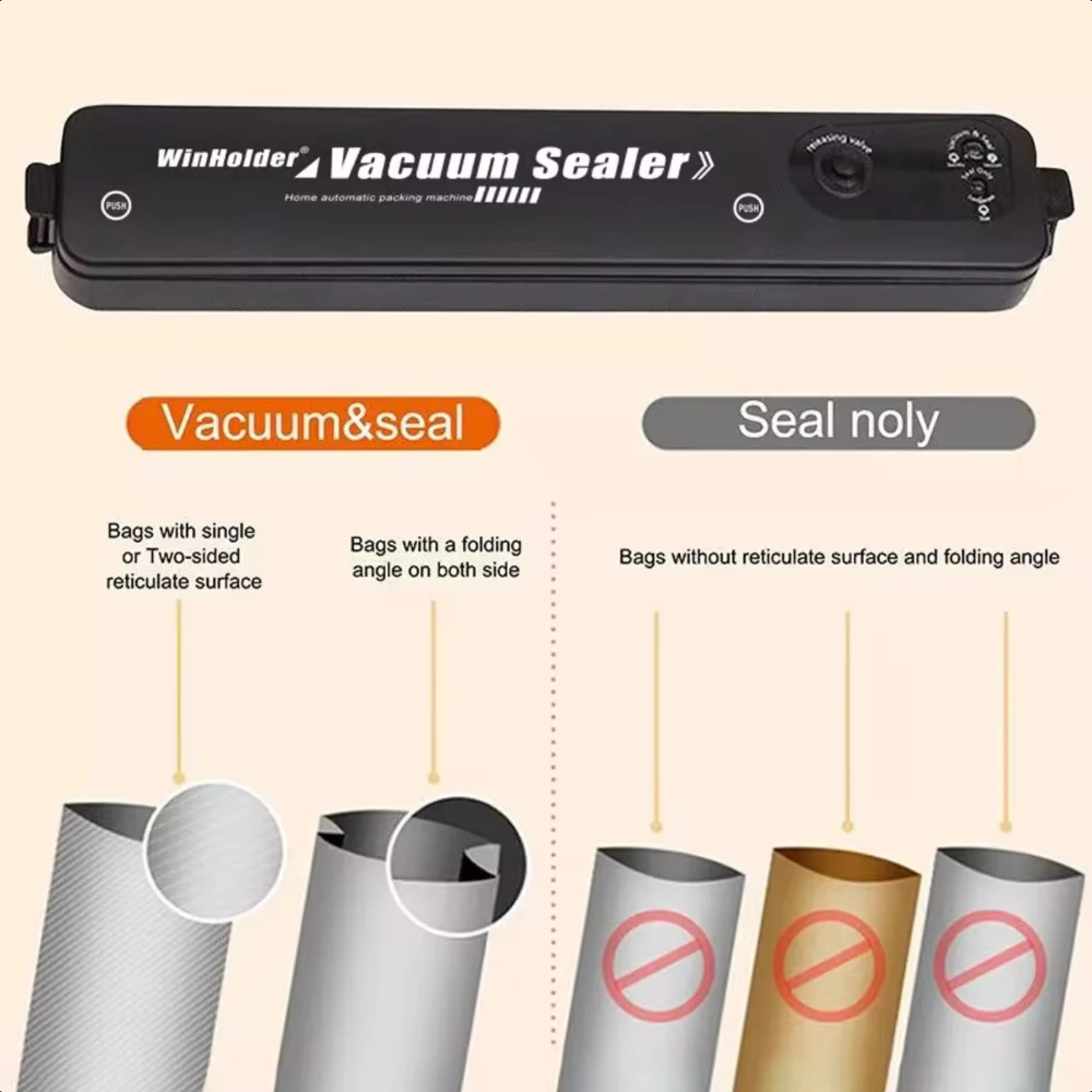 New Portable  3 IN 1 Vacuum Sealer Machine Automatic Food Preservation  Dry Wet Vaccum Packing with Free 10 Sealing Bags 5