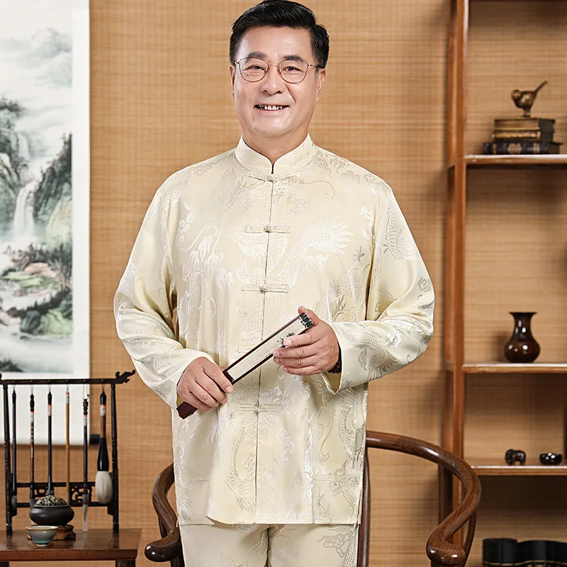 Tai Chi Clothing Men Silk Satin Kung Fu Suit