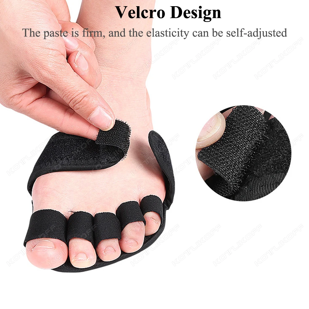 Verstellbares Fünf-Finger-Kissen, Vorfuß-Daumenschutz, Zehenspreizer (Eversion/Überlappend/Hammer), rutschfeste Hallux-Valgus-Pflege – Detail 6