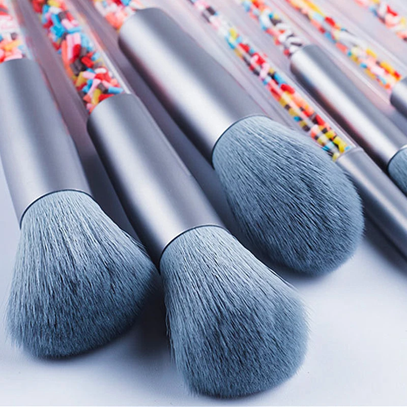 Lucky-Girls 5/8pcs Mini Makeup Brushes Soft Eyeshadow Powder Blush Eyebrow Brush Set Candy Theme Small Cosmetic Tools