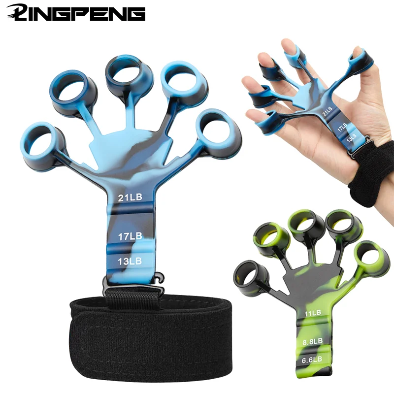 Finger trainer finger strength trainer finger gripper finger exerciser guitar exerciser 6 resistant levels recovery physical tools hand strengthener for patient