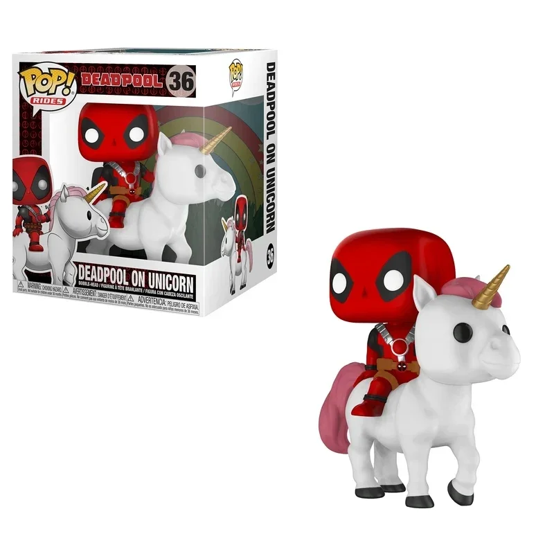 thumbnail image 2 of Figura de acción de PVC de Deadpool para dormir de Marvel en unicornio, n.° 36, n.° 20, payaso, Deadpool, colección de juguetes para niños, regalos de Navidad, 2 of 5