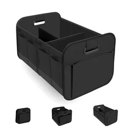 Foldable Oxford Cloth Car Trunk Organizer with Multi - Compartment Storage (Black)