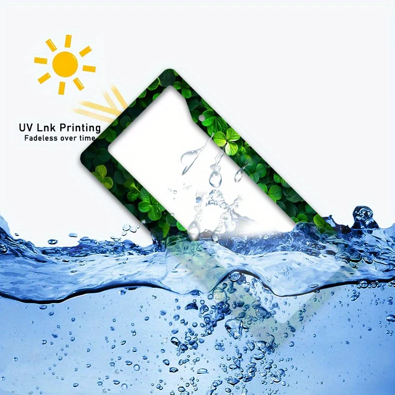 성 패트릭의 날 금속 프레임 짙은 녹색 1개 성 패트릭의 날 테마 금속 번호판 프레임 6.3x12.2인치