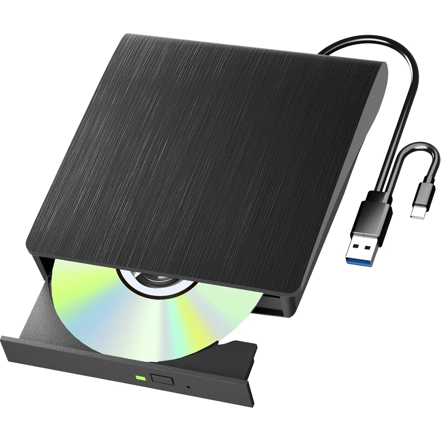 Unidade Blu Ray externa LJIAL, USB 3.0 e tipo C Bluray Burner, CD DVD Blu Ray Reader Writer compatível com Windows XP/7/8/10/11