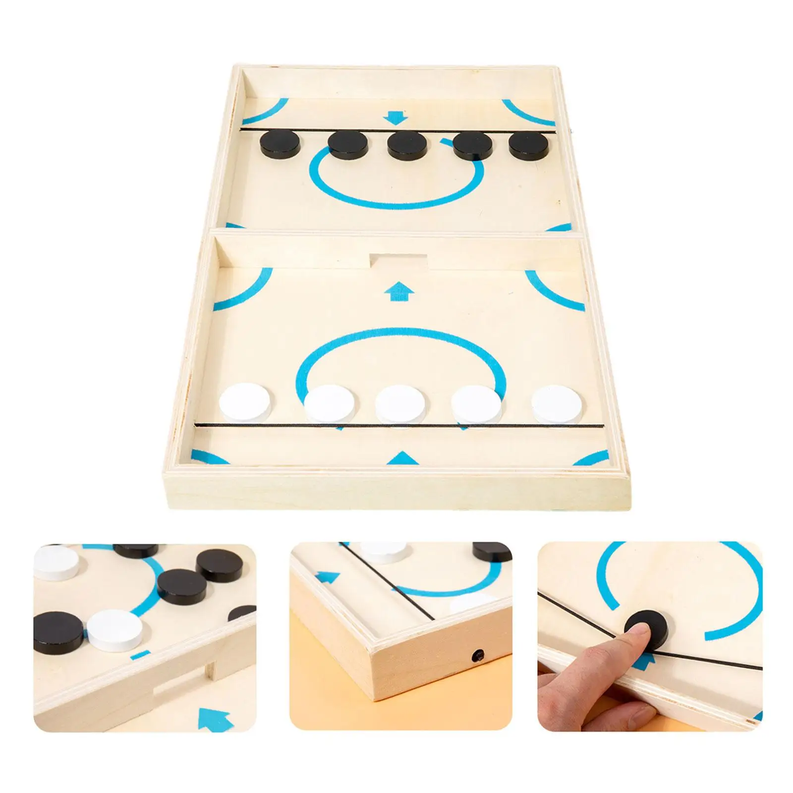 

Table Football Game Desktop Battle Winner Game Board 34.5x21.1cm Indoor Portable Wooden Hockey Board Game for Gatherings