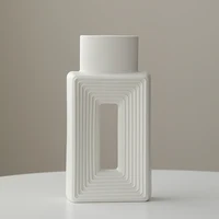 Square Vase Rustic Home Decor Minimalist Nordic Boho Style for Living Room, 8