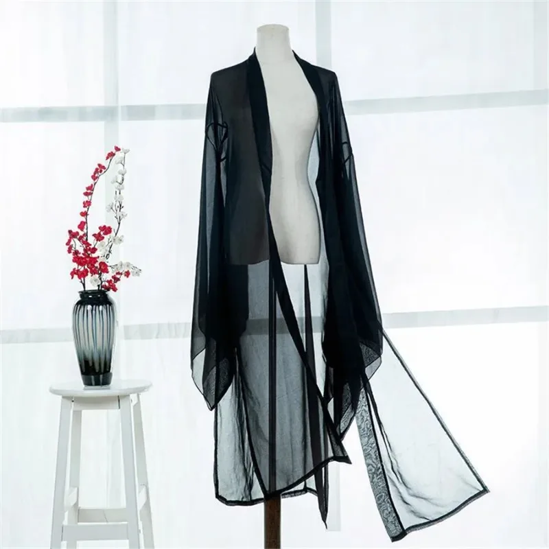 Cardigan Hanfu chinois ancien, chemise à manches de la dynastie Tang, en mousseline fine, vêtements de danse folklorique classique, Costume de scène Cosplay