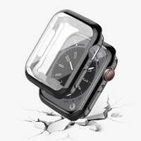 Coque pour Apple Watch 42/46mm (10), 45mm 41mm 38mm, protecteur d'écran en verre trempé + pare-chocs, iwatch série 9 8 SE 7 6 5 4 3 2 1 3