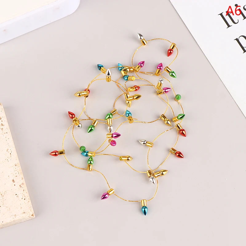 Guirlande Lumineuse Miniature 5 Mètres Pour Maison De Poupée - Fausses Ampoules Colorées, Décoration Noël, Fête, DIY, Accessoire Miniature - 7