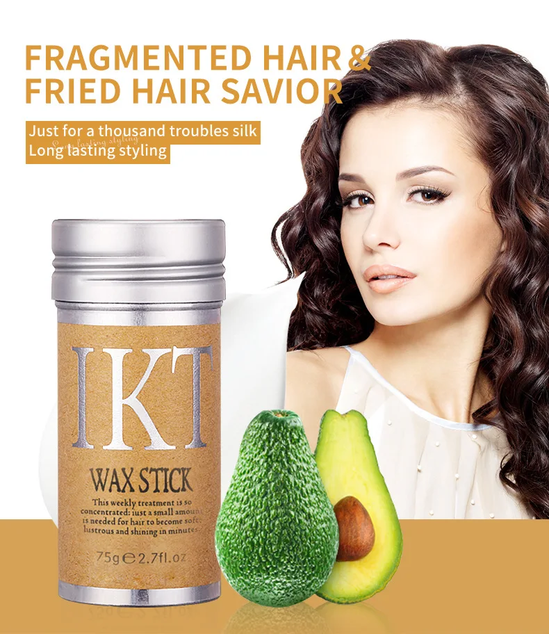 Hair Wax Stick 75g For Fly Aways And Frizz Hair Fruit Flavour Portable Styling Pomade Stick Broken Artifact Glue
