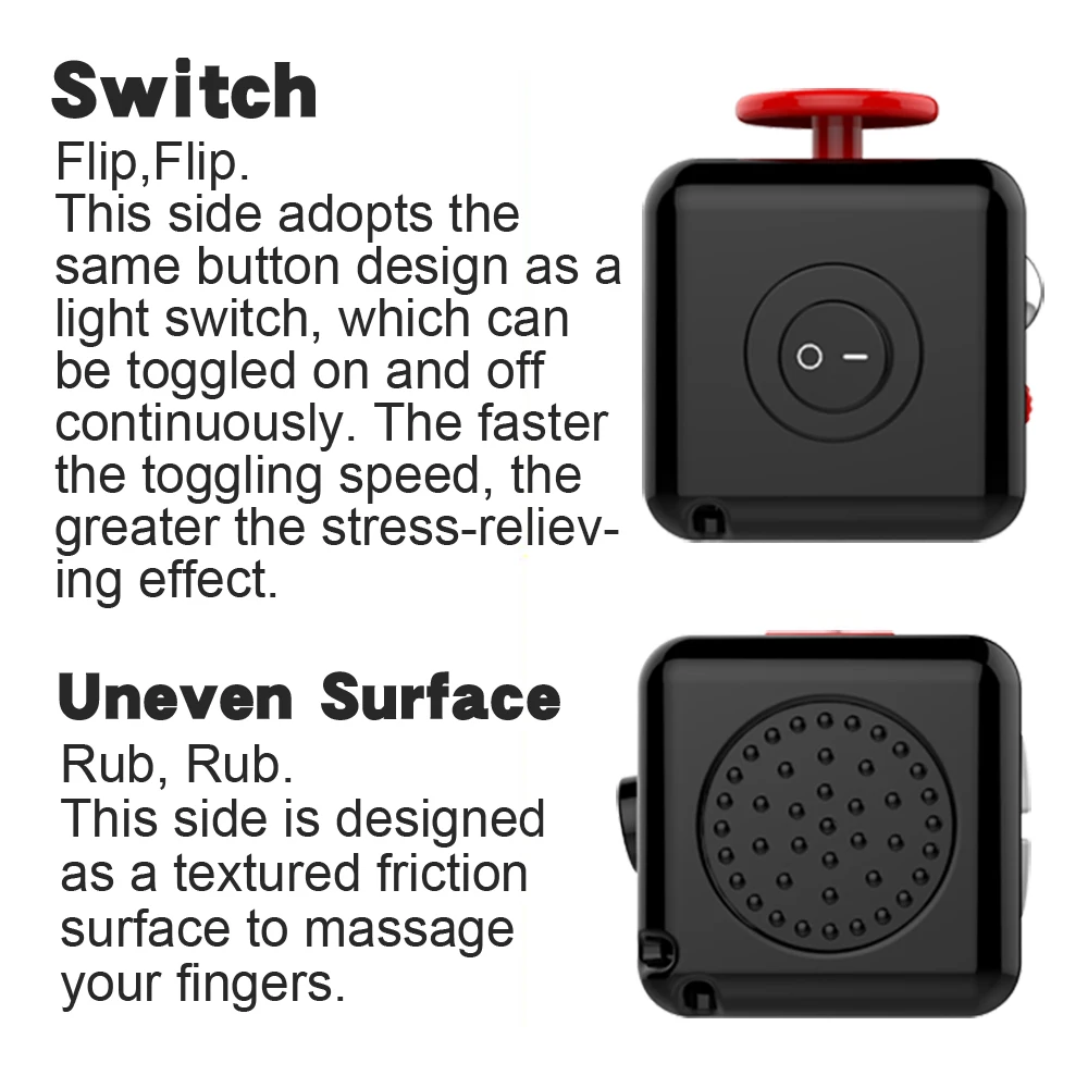 Fidget Toy 6-sided Stress Relief Cube With Finger Sensory Functions_voghion.com