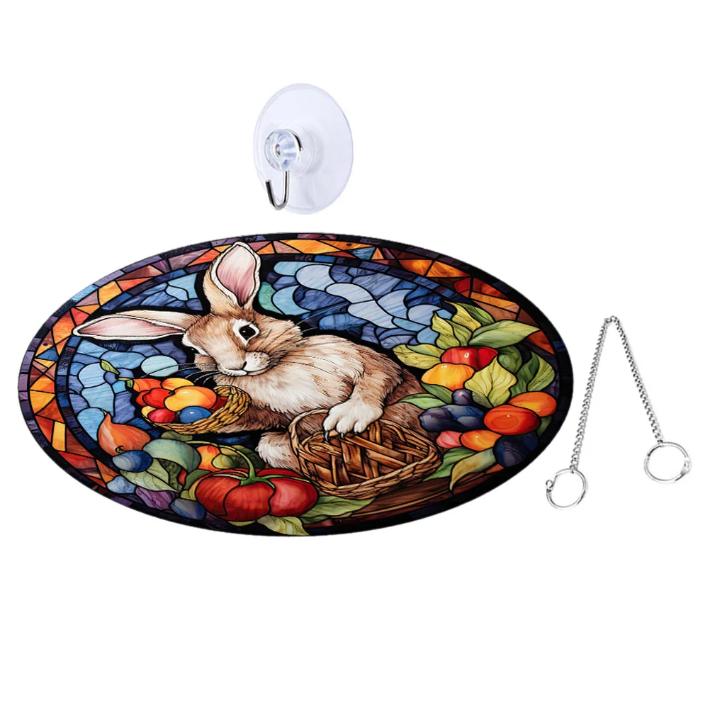 

Rabbit Pendant Easter Hanging Decor Festival Decors Stained Acrylic Decorations Ornament Door Desktop
