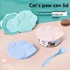 Cat Treat Spoon Portable Silicone Dog Cat Canned Lid 2-in-1Food Sealer Spoon Pet Food Cover Storage Fresh-keeping Lids Bowl 2
