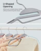 SONGMICSHOME 30 Pack Heavy-Duty Plastic Coat Hangers S-Shaped Opening 360° Swivel Hook Space-Saving Suit Hangers 4