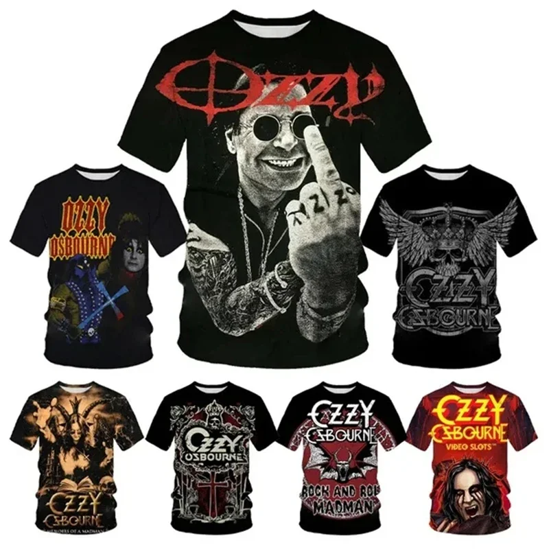 

Punk Band Rock Band Ozzy Osbourne 3D Printed T Shirt Creative Rapper Fashion Short-sleeved Clothing Casual Retro Top 3D T-Shirt