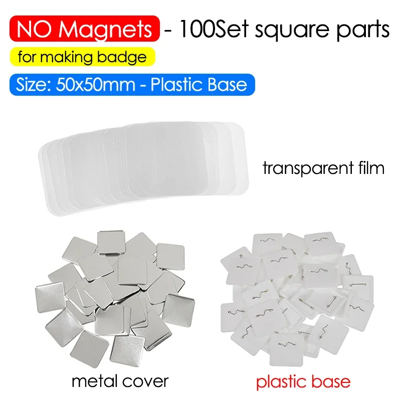 Square Magnet Refrigerator Badge Button Maker 50x50mm DIY Making Materials DIY Making Metal Badge Button Pins Art Crafts badge maker button maker machine magnet maker