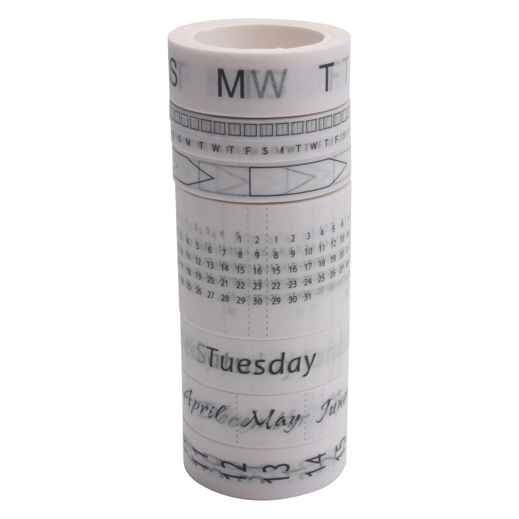 

8 Rolls Calendar Washi Tape Set Date Day Week Month Number Calendar Washi Masking Tape Decorative for Crafts Planner