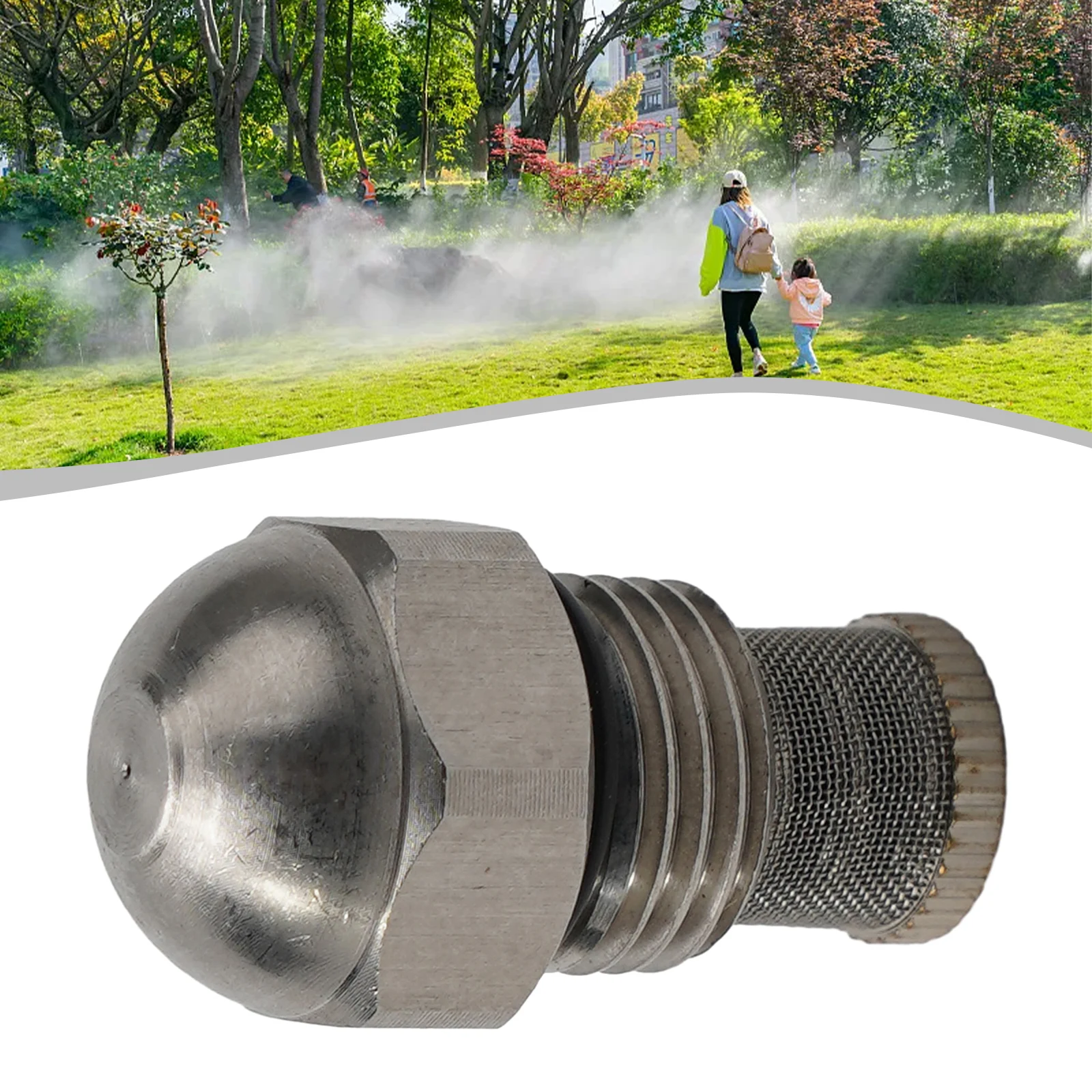 1/4BSPT Mist Nozzle Dia 0.3-1.5mm Orifice Stainless Steel Fine Atomizing Spray High/low Pressure Nozzle With Filter Screen