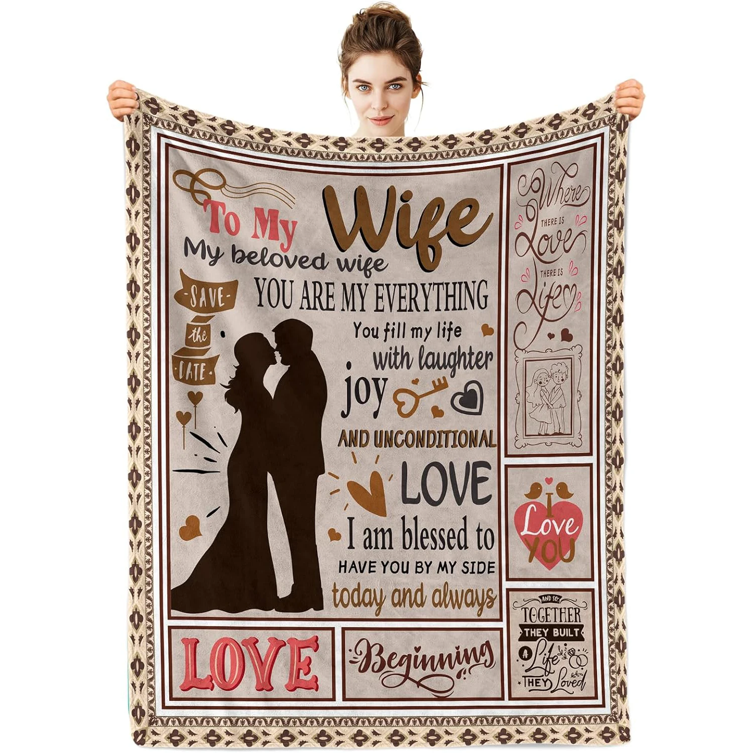 

A fun gift for my wife, a romantic gift for her, a soft and comfortable blanket for her wedding anniversary birthday