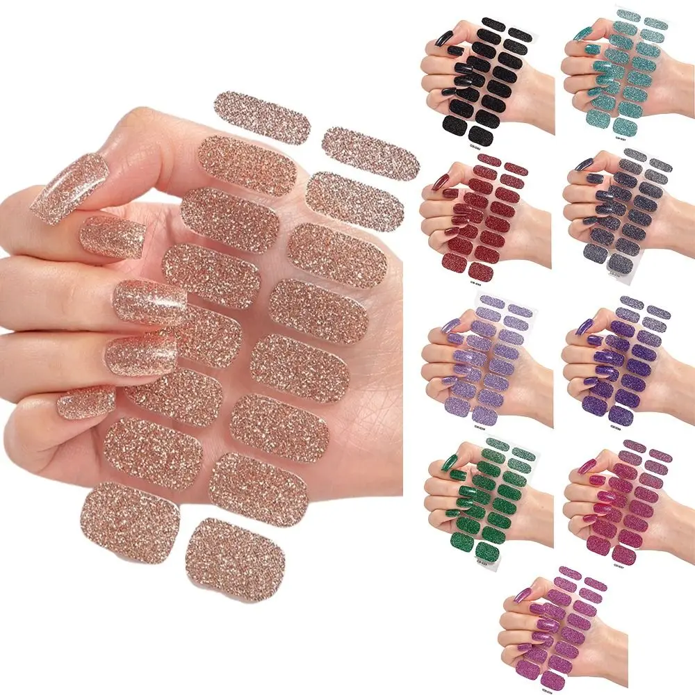 

1Sheet Gel Nail Stickers Glittering Simple Nail Art Stickers Nail Wraps Gel Nail Polish Strips DIY NAil Art Making