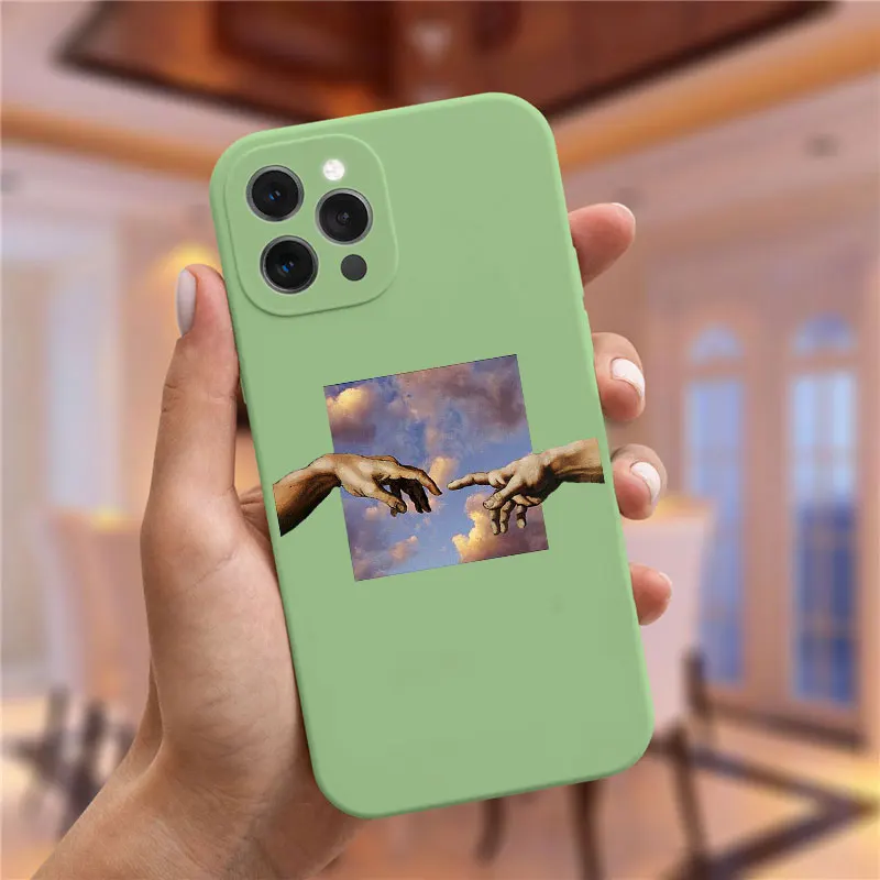 Art Fresco Creation Man Creation Phone Case for iPhone 16 15 14 13 12 11 Pro Max 13 Mini 14 15 16 Plus David Lines Soft Covers