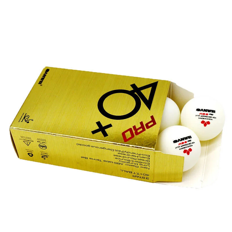 SANWEI ABS PRO 3 Star Table Tennis Balls table tennis balls ITTF Approved 40+ New Material Plastic Ping Pong Ball White Competiton Level 6/12 Balls