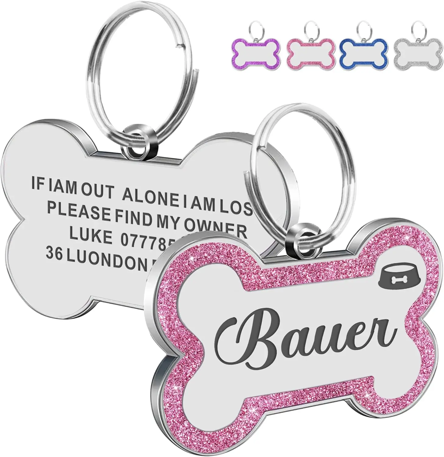 Personalized Pet Dog Name Tag – Custom Engraved ID Tag with Any Name & Text