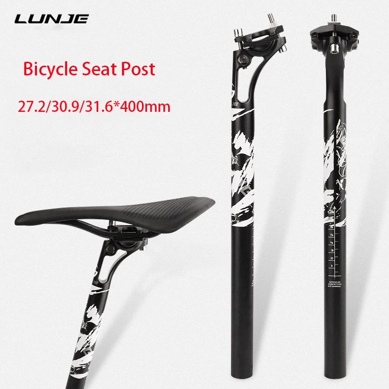 Bicycle Seatpost Matte Aluminum Alloy 27.2/30.9/31.6mm MTB Road Bike Seat Post Light Adjustable Bicycle Seat Tube 400mm
