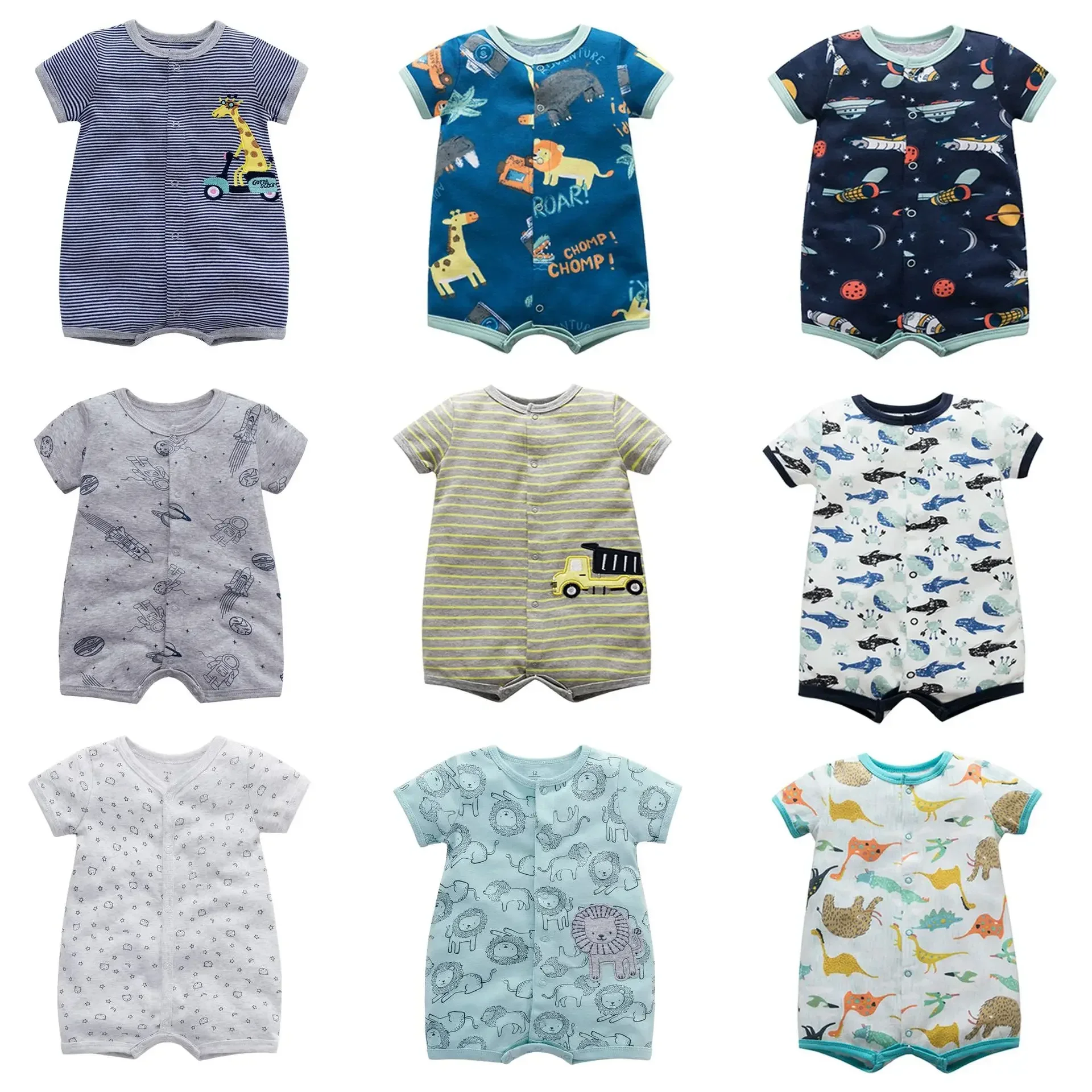Bodysuit for Newborn Baby Romper Boys Girls Clothes Summer 100% Cotton Pure Baby Bodysuits Soft Short Sleeve Toddler Jumpsuit