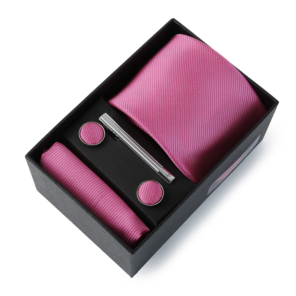 Hochzeit Männer Krawatte Einfarbig Seide Krawatte Einstecktuch Geschenk Box Set Luxus Designer Krawatte Für Männer Männlich Gravat Hochzeit Zubehör – Detail 15