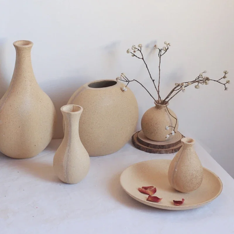 工芸品 Scandinavian Vintage vase Vintage Lemon Vase - Ceramic Tabletop Decor, Nordic French