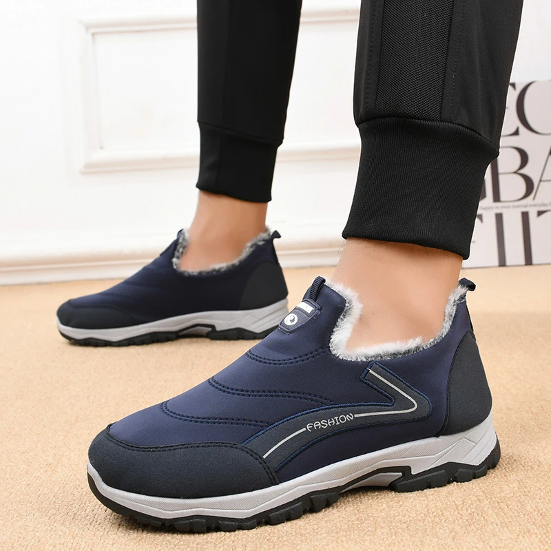 

Зимние мужские ботинки, модные бархатные теплые зимние ботинки, нескользящая повседневная мужская обувь, уличная легкая обувь Botas Para Hombre