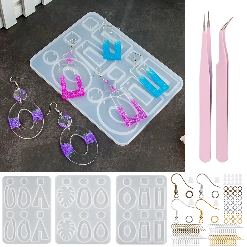 ResinEarringsSiliconeMoldsJewelryMakingSuppliesKitwithTweezers