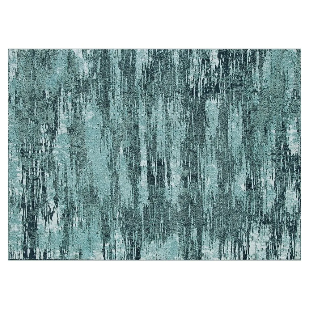 

Teal Tonal Abstract Indoor Area Rug Upholstery 5' X 7' Sofa Carpet in the Living Room Design Hip Rug for Bedroom Carpets Vintage