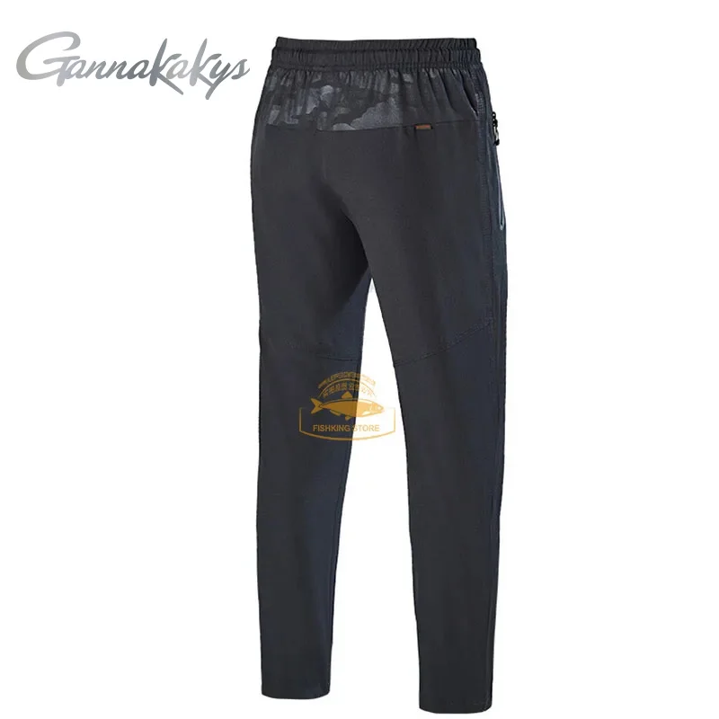 Summer Fishing Pants Men's Hiking Elastic Quick Dry Moisture Absorbing Pants Fitness Breathable Running Travel