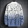 Harajuku Sweater Men's Y2K Knitted Letter Printing Sweater Men's Wool Pullover Men's Retro Knitted Color Block Tops 4