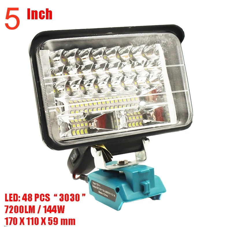 led spotlights BL1021B Adapter Converter Car LED Lamp for Makita 12V 10.8V Lithium Battery USB Device Mobile Phone Power Supply BL1041B BL1016 spotlight ceiling light LED Spotlights