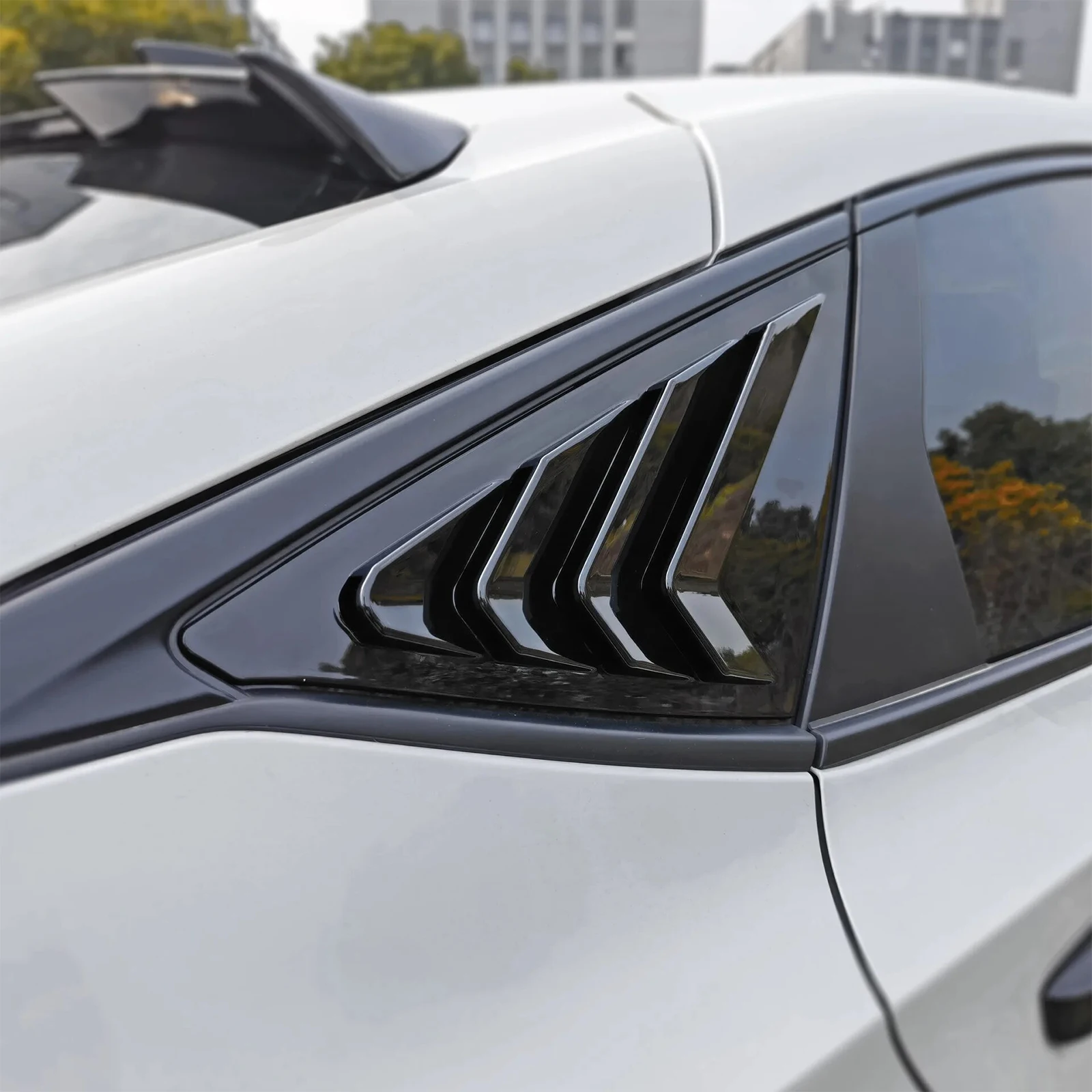 Civic Accessories Black Racing Style Rear Side Window Louvers Air