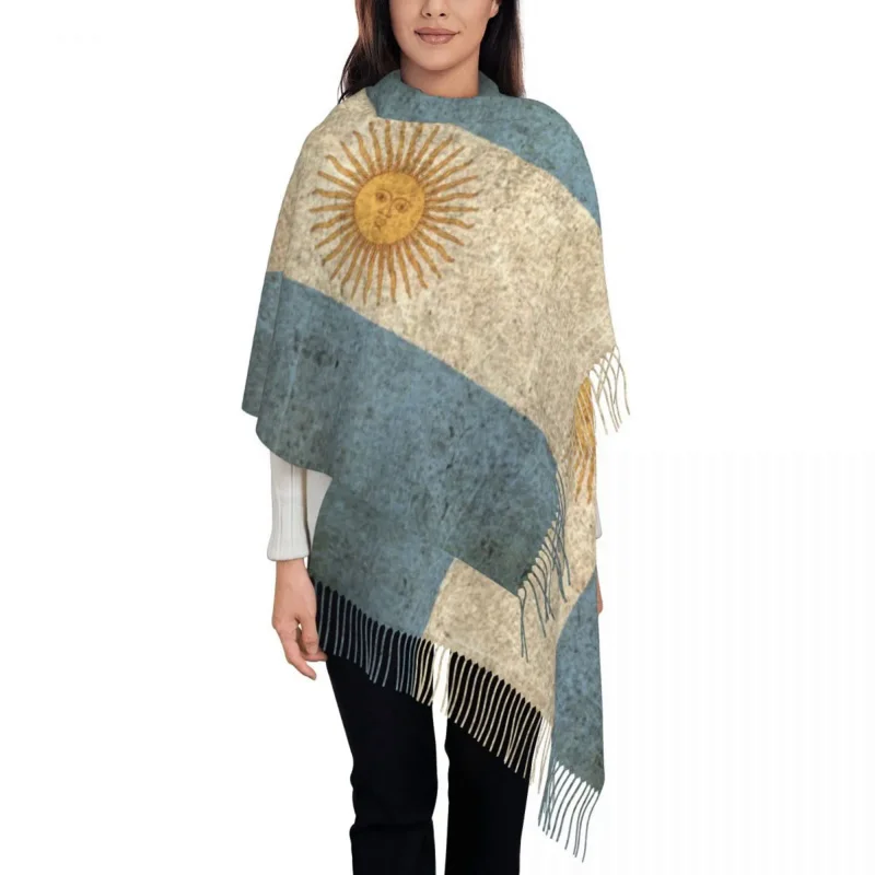 

Personalized Printed Vintage Flag Of Argentina Scarf Women Men Winter Warm Scarves Argentinian Pride Shawl Wrap