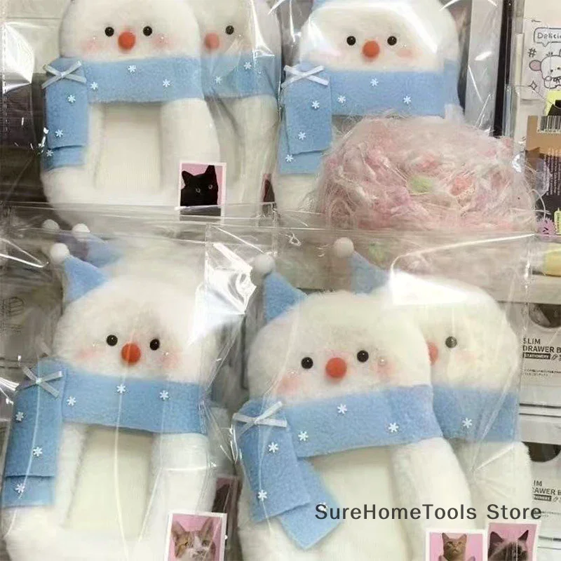 1pc Cute Snowman Plush Photocard Holder Cartoon Photo ID Credit Card Protector Kawaii Card Case for Kids Fans Portable Home Gift