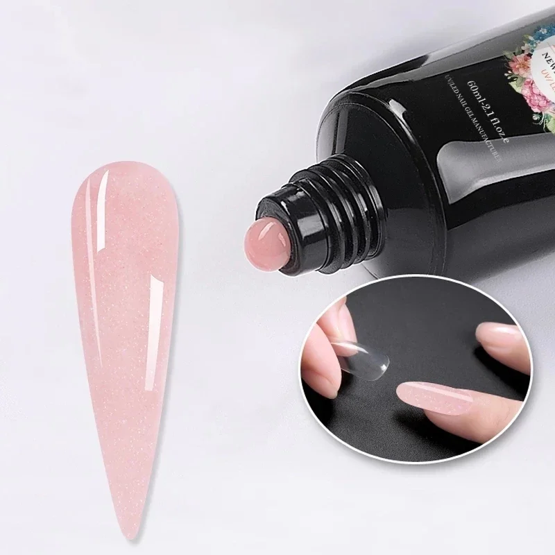 BOZLIN 60ML Poly Nail Gel Semi Permanent Acrylic Glitter Extension Crystal Nail Art Fast Builder Hybrid Varnish Soak Off UV Gel 2