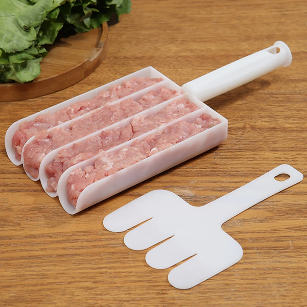 Kitchen Bar Meatball Maker Set Portable White Convenient Gadgets Plastic Spoon Tools Kitchen Tools Meatball Maker