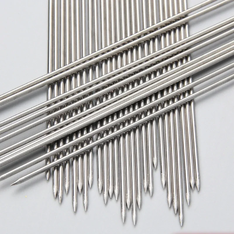 Stainless Steel Flat Round Needle Steel Mutton Skewer Barbecue Wear Skewer Barbecue Tool