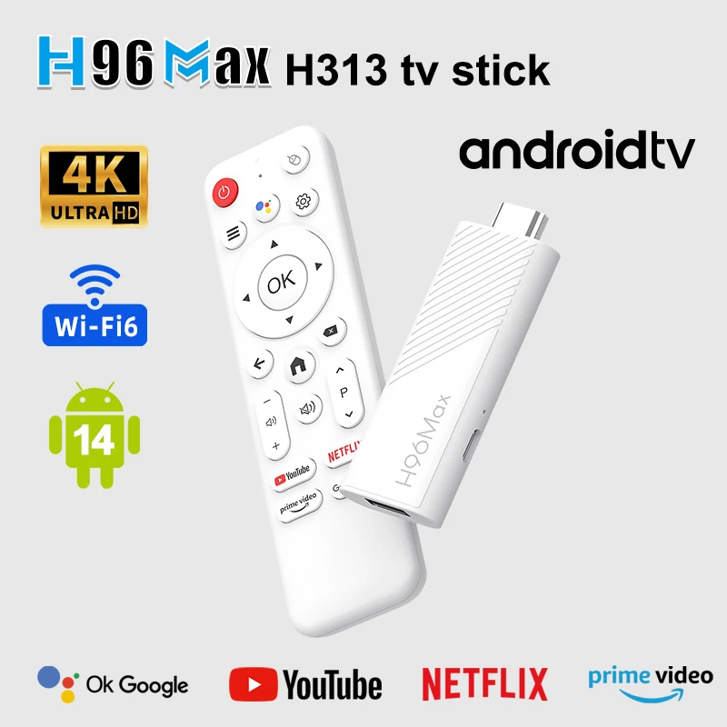 H96 MAX H313 Smart Mini TV Stick 4K UHD Streaming