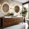 LED Bathroom Mirror Backlit Round Vanity Mirror with Lights Wall Mounted Anti-Fog Lighted Bathroom Mirror Dimmable Makeup Mirror 4
